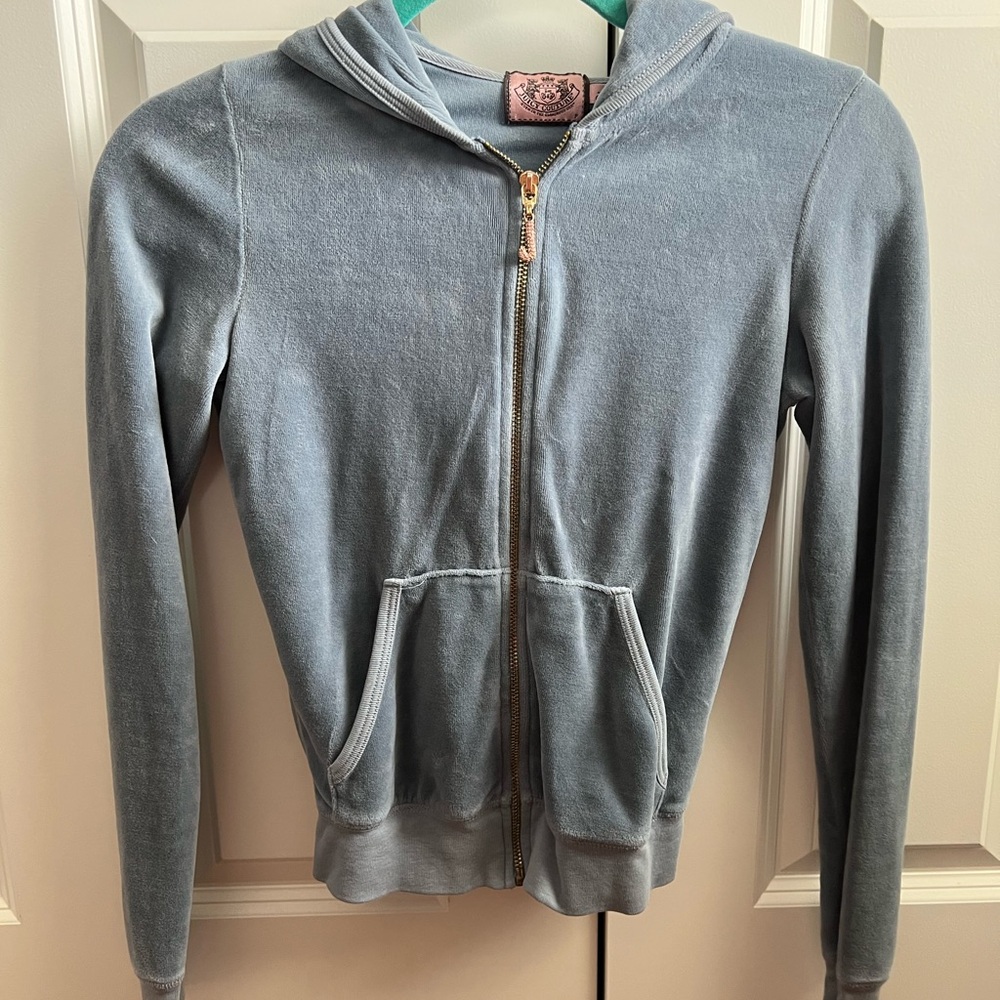 Juicy Couture blue Zip-Up Jacket with pink J zip